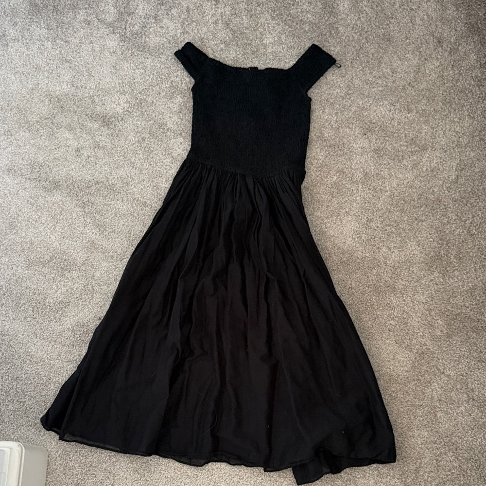 J. Crew Black Midi Dress